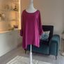 Ladies Fuchsia Pink High-low Tunic Top with side Pocket detail Image 3
