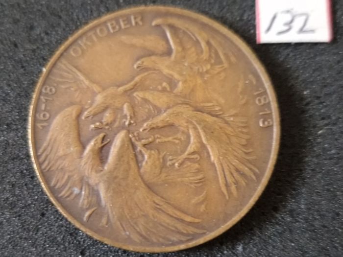 German Commerative bronze medal, 1913,,WW1, 1914 /1918,, Battle Of Leipzig 1813,napolonic War,,,(132)