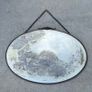 Art Deco oval copper distressed mirror c1930 Image 4