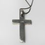 Vintage silver mother of pearl cross necklace Image 4