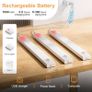 5 Pack 30cm Rechargeable Under Cupboard Kitchen Lights, Dimmable Cabinet Light Type-C Charging, LED Motion Sensor Lights Indoor, Magnetic Stick Wireless Light for Shelf Stairs Wardrobe Closet Image 5