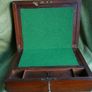 Antique 1800s Wood Folding Portable Travel Writing Lap Desk Campaign Box Case Key Image 10