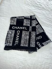 Faux Chanel Black & White Scarf