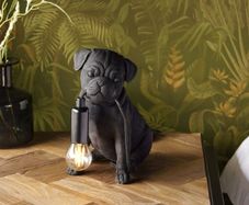 Pug lamp Matt black new