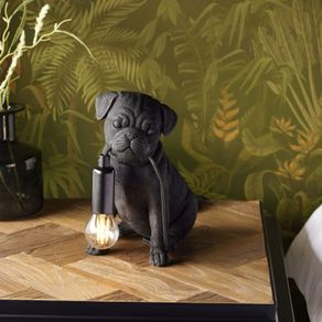 Pug lamp Matt black new