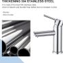 Basin Mixer Taps with Pop Up Waste Slotted Bathroom Sink Tap Mixers Washroom Cloakroom Taps Single Lever Chrome Stainless Steel with G1/2 Hoses Round 1 Hole Image 5