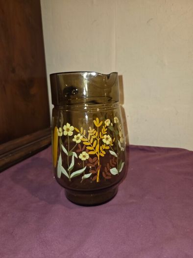 1970's French Smoked Glass Pitcher
