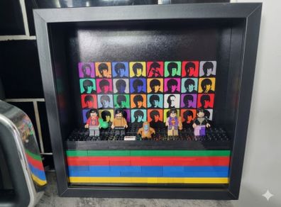 The Beatles framed lego display