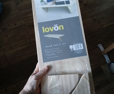 wooden shelves
