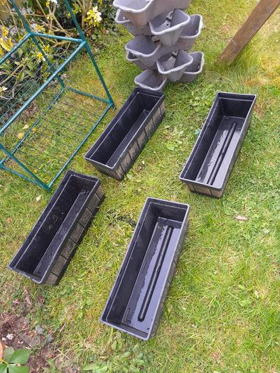 Garden strawberry planters and 4 window boxes planters