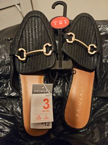 Primark Black Mule Loafers BNWT
