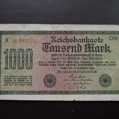 Germany. Reichsbanknote. 1000 Mark (15.9.1922)