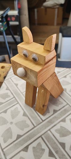 Handmade wooden dogs