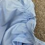 top Zara size large off the shoulder top cotton blue Image 9