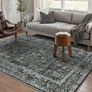 Vintage Black Rugs Living Room Washable Non Slip Large Area Rug 150x210cm Bedroom Kitchen Hall Lounge Office Dining Room Indoor Carpet Low Pile Big Carpets Image 2