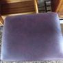 Burgundy Leather Ottoman. Image 2