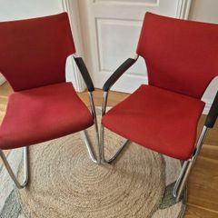 Brunner designer chrome fabric chairs