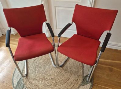 Brunner designer chrome fabric chairs