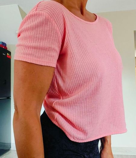 Open back pink top, size 10