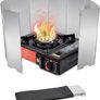Stove Windshield, 10 Plates Stove Windscreen, Folding Aluminum Camping Burner Windshield, Lightweight Compact Camping Stove Windscreen with Drawstring Bag (FREE SHIPPING) Image 2