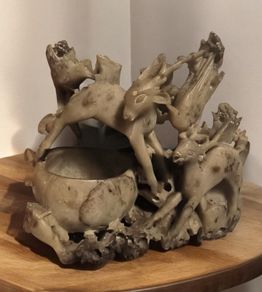 Collection of Three Vintage and Antique Chinese Hand Carved Soapstone Sculptures