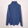 Crane Sports Blue Quarter Zip Ribbed Pullover Golf Sweater Racing Stripes Size L Image 8