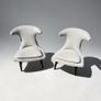 Pair of Statement Wingback Accent Chairs -Light Grey Image 2