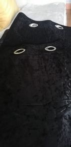curtains black velvet lined 66x72 ring top great for darken room