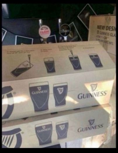 Guinness pint glasses - modern 6 no.