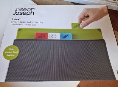 Joseph Joseph Index Chopping Board Set of 4 Silver