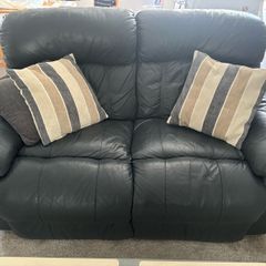 Natuzzi Leather Navy Couch