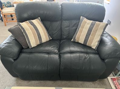 Natuzzi Leather Navy Couch