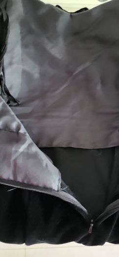 VINTAGE Official black velvet bow bardot Sz 12UK ( Fit 8-10UK)