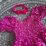 girls pink floral dress and hairband Image 2