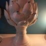 Cream distressed flower candleholder from Coach House Image 2
