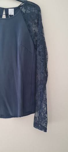 Vero Moda Navy Top with Lace Sleeves