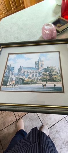 Lovely christ church dublin framed larger print by colin gibson 40 x 48 cm. frame