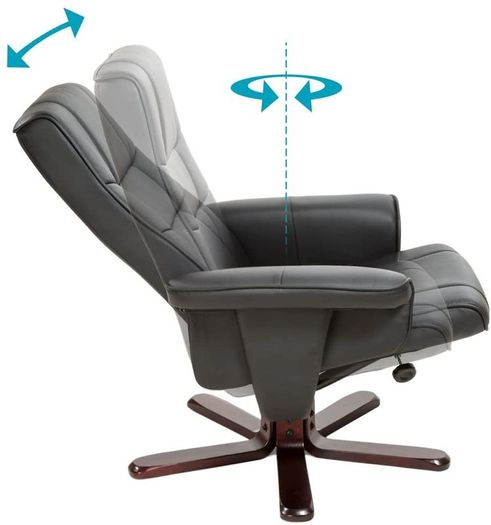 Recliner Chair with Footstool Faux Leather - Free Delivery Nationwide
