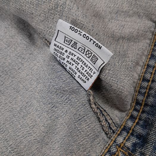Superfly Patched Distressed Blue Denim Trucker Jacket Size L