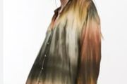 Fab Pull &amp; Bear (Zara Group) Khaki Tie Dye Shirt Size XL UK 14