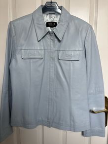 Leather Jacket Size 16 - Taifun Light Blue