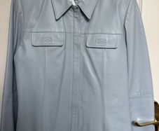 Leather Jacket Size 16 - Taifun Light Blue