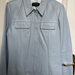 Leather Jacket Size 16 - Taifun Light Blue
