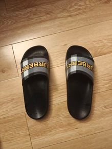 Burberry Check Furley Logo Sliders Size UK 5 / EU 38