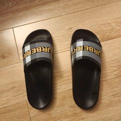 Burberry Check Furley Logo Sliders Size UK 5 / EU 38
