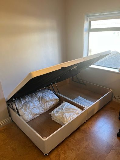 Double bed  - ottoman-style side-opening with storage