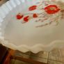 Arcopal 27 cm Flan Quiche Dish Poppy Flowers Milk Glass Image 4
