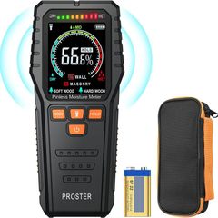 Pinless Moisture Meters - with Backlit LCD Screen Non-Invasive Damp Meter Detects up to 3/4-Inch Below Surface for Non-Destructive Moisture Detection Wallboard Masonry Hardwood and Softwood
