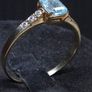 Vintage 9ct Gold London Hallmarked Blue Stone Ring Large Size Image 3
