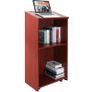 Podium Stand, 47 in Hostess Stand with 4 Rolling Wheels, Wood Podium with Storage Shelves, and Slant Desktop, Lecterns & Podiums for Church, Office, School, Home, Black Image 7